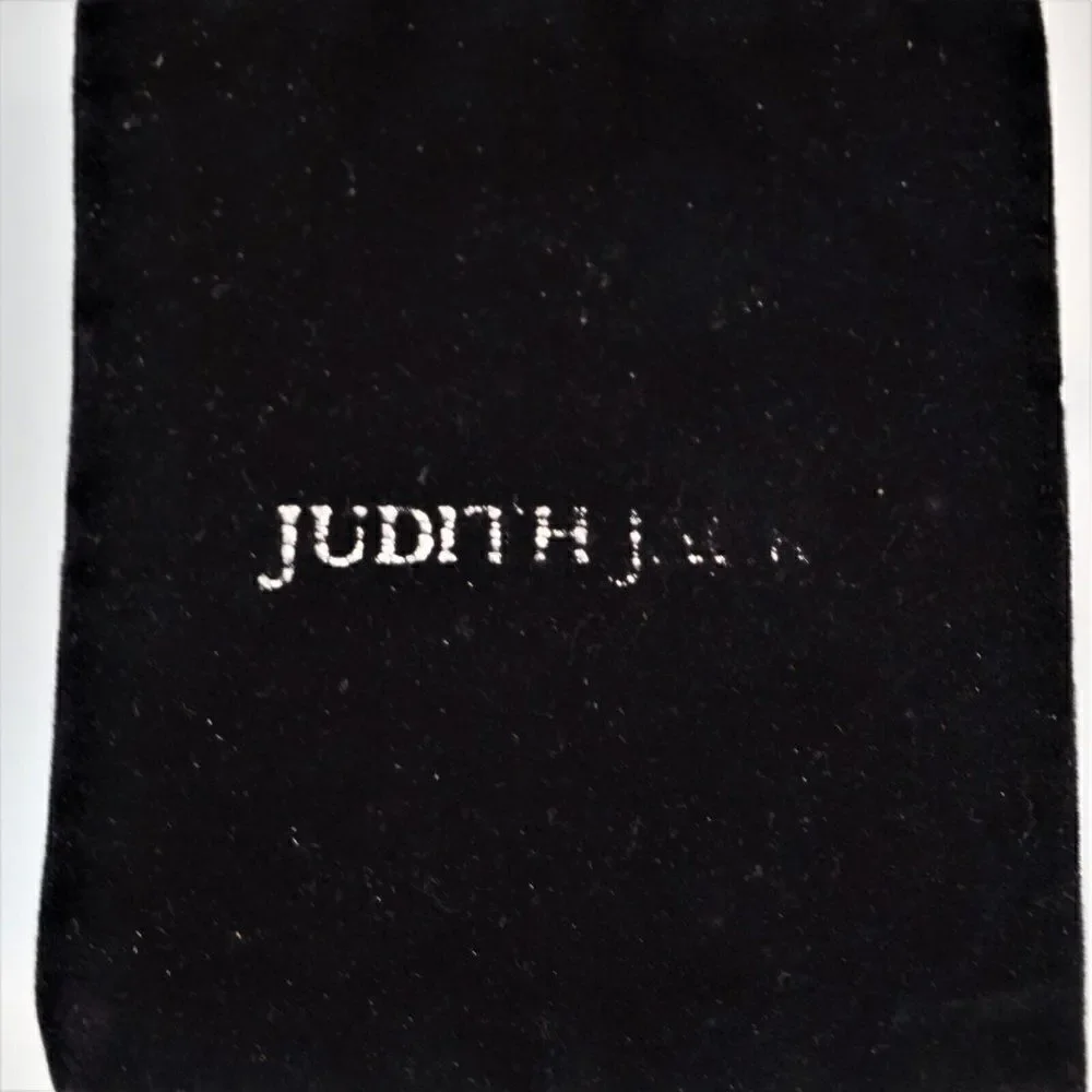 Judith Jack Vintage Dust Bag Jewelry Storage Black Velour Drawstring
